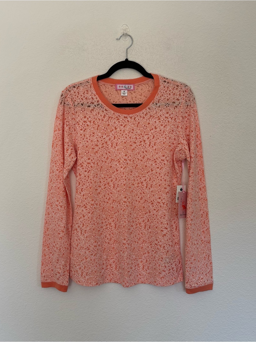 KOI By Kathy Peterson Burnout Floral Long Sleeve Scrub Top NWT